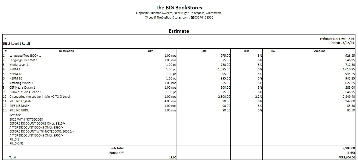 Level 1 (Complete Books & Notebooks)